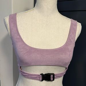 NWOT MHB MonicaHansenBeachwear SLAY BABE SPORTS BRA LAVENDER